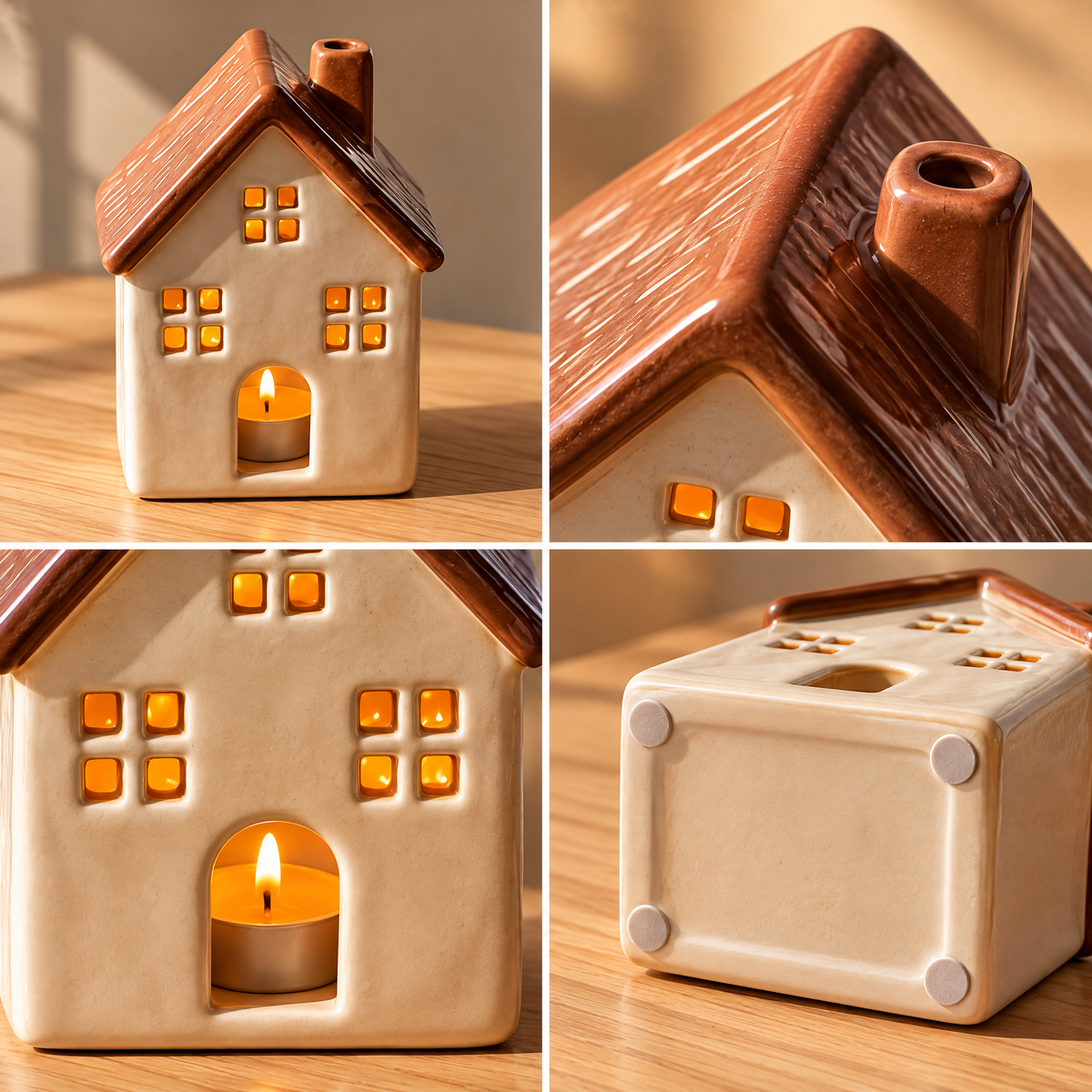 Cozy Cottage Ceramic Tealight Holder — view 2