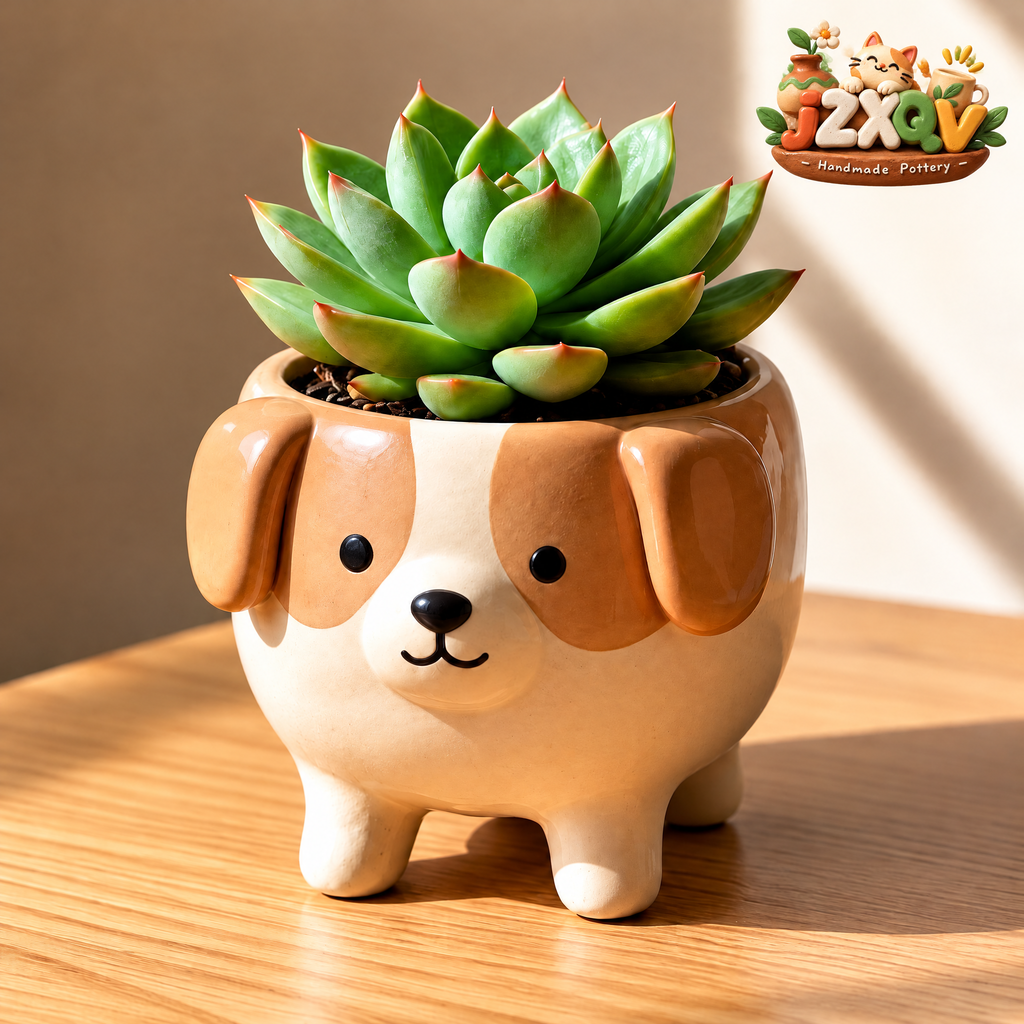 Puppy Ceramic Succulent Planter — view 1