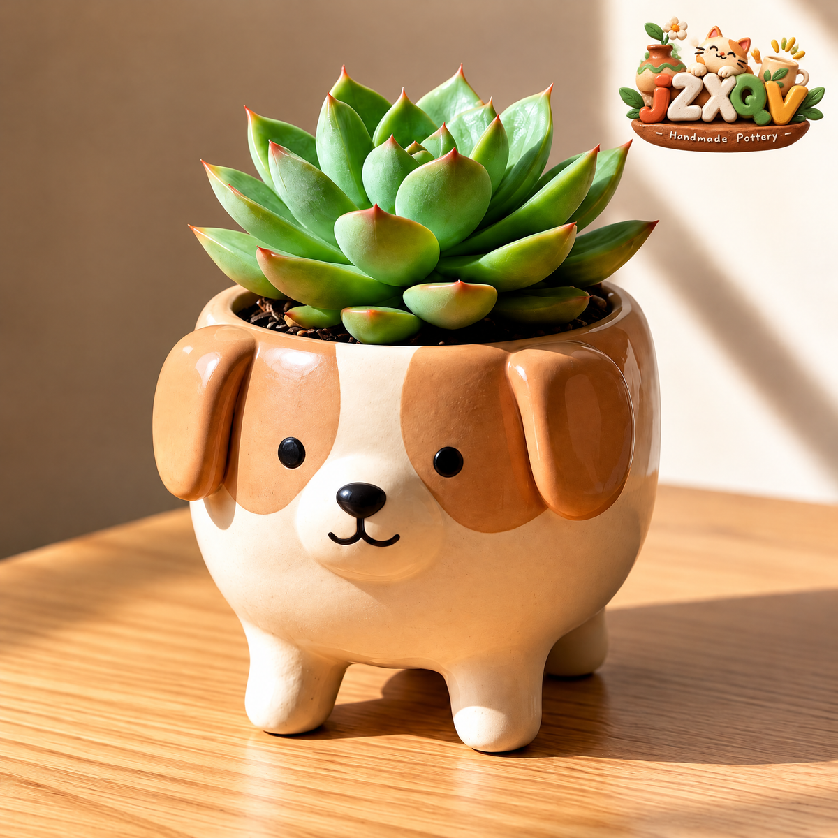 Puppy Ceramic Succulent Planter — view 1
