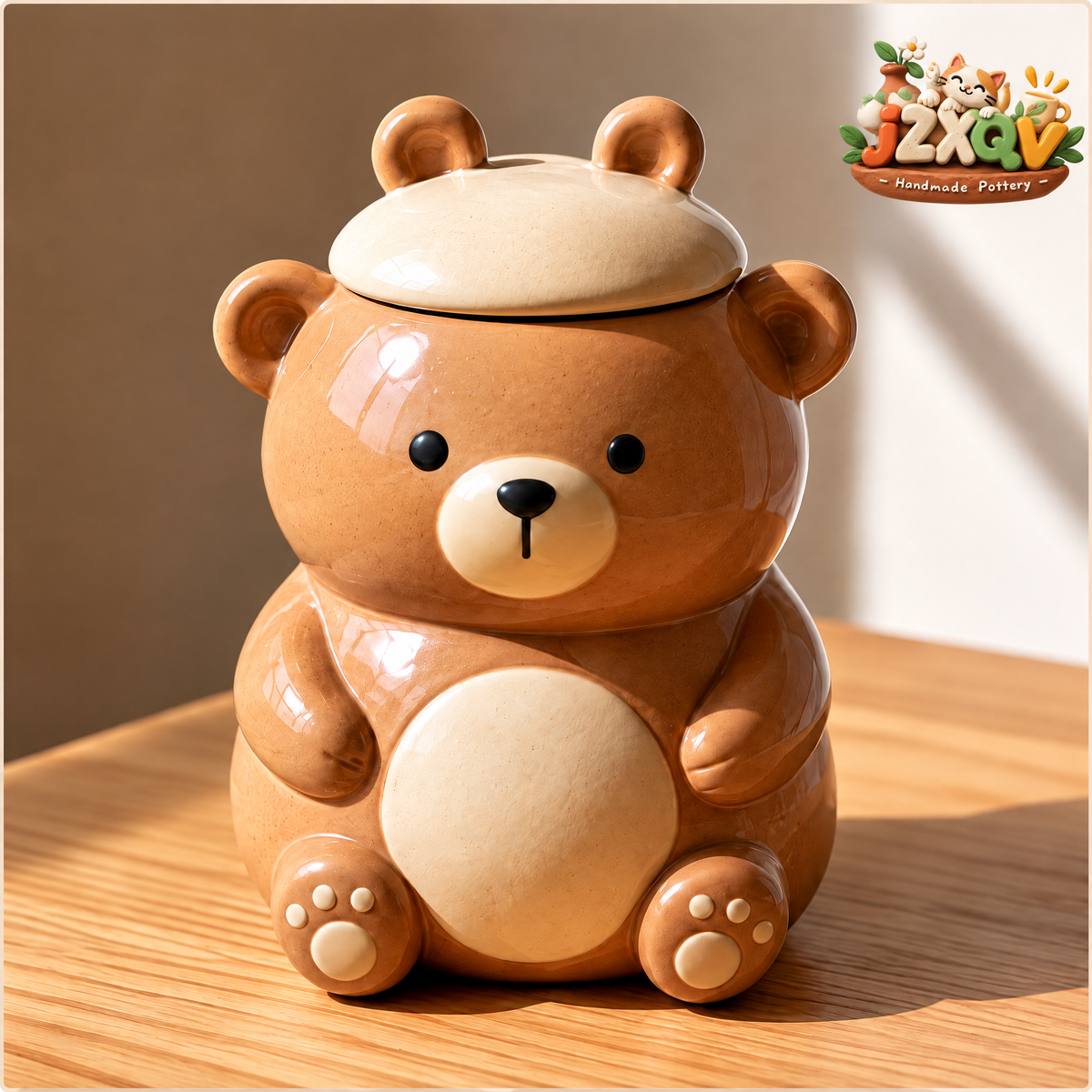 Teddy Bear Ceramic Lidded Jar — view 1