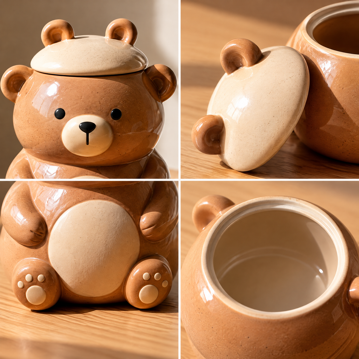 Teddy Bear Ceramic Lidded Jar — view 2