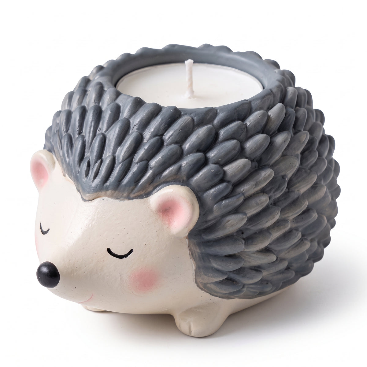Sleepy Hedgehog Ceramic Tealight Holder — alternative design reference only