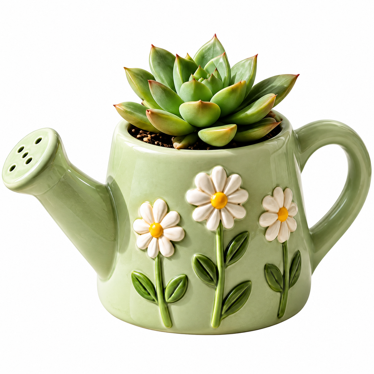 Daisy Watering Can Ceramic Planter — alternative design reference only