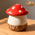 Red Toadstool Ceramic Mushroom Decor — view 1