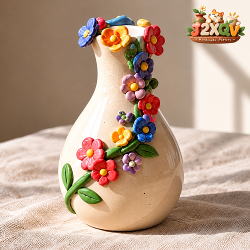 Colorful Wildflower Ceramic Bud Vase — view 1