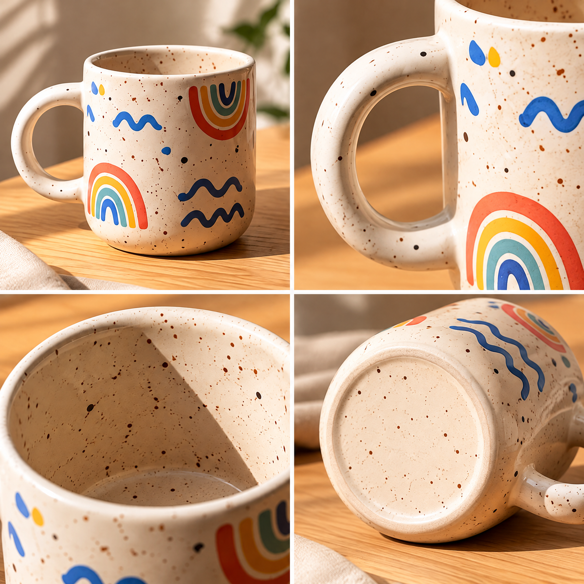 Rainbow Doodle Ceramic Mug — view 2