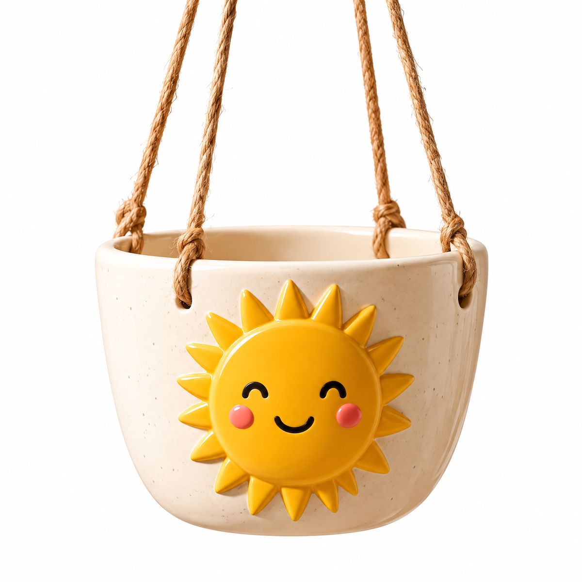 Smiling Sunshine Hanging Ceramic Planter — view 4