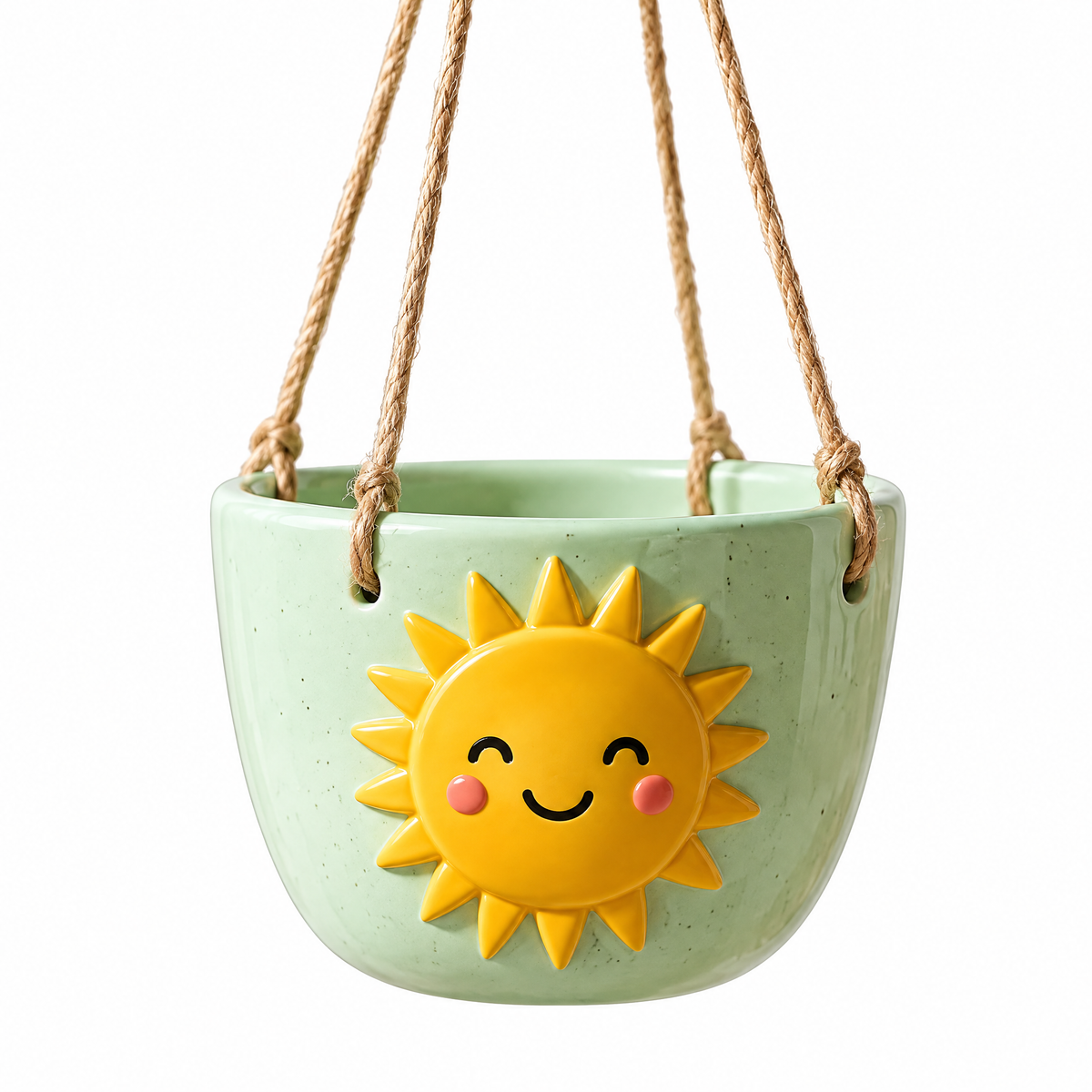 Smiling Sunshine Hanging Ceramic Planter — alternative design reference only