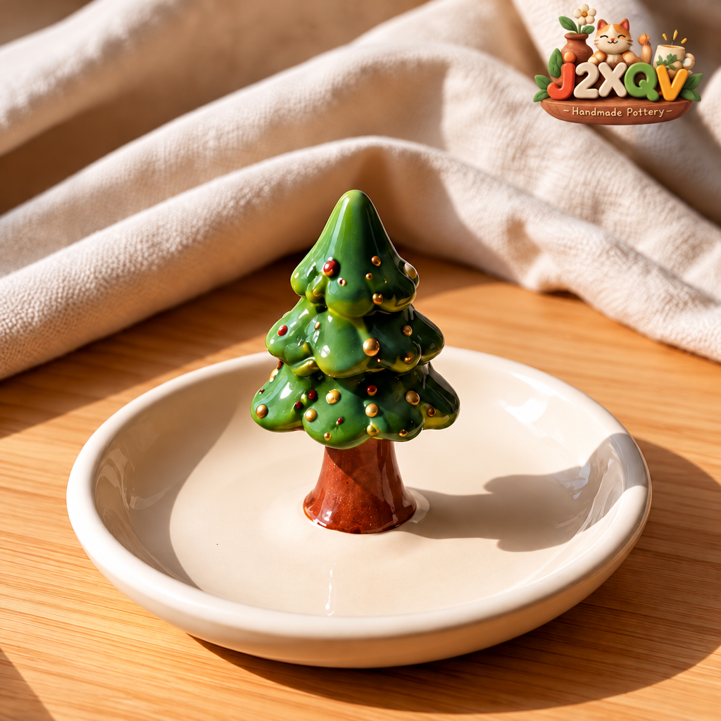 Christmas Tree Ceramic Ring Dish — view 1