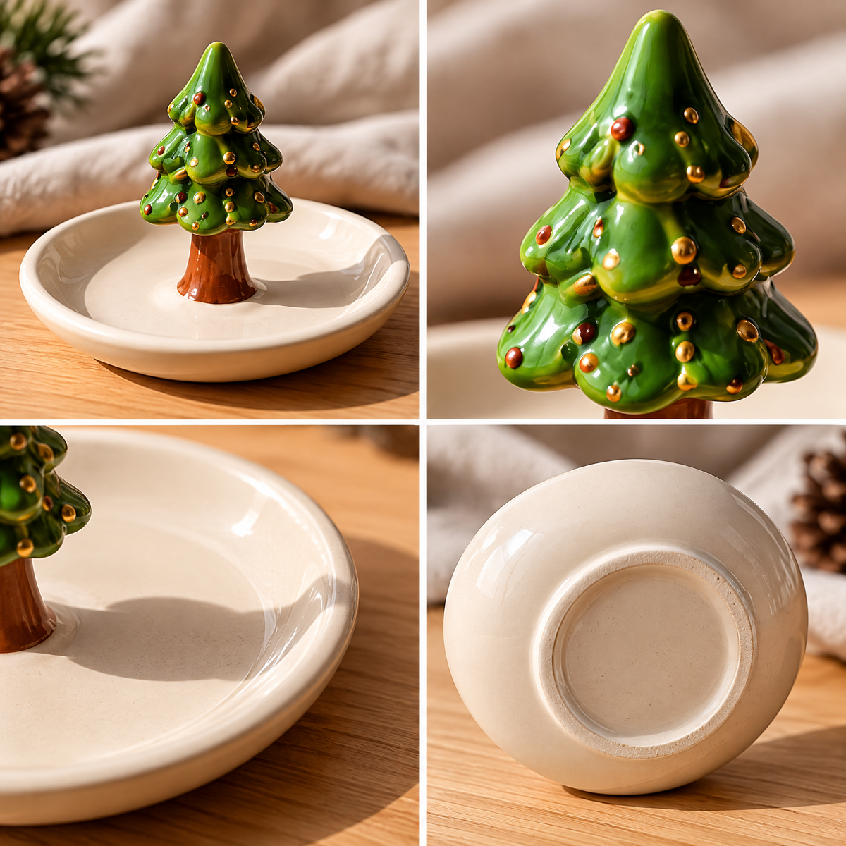 Christmas Tree Ceramic Ring Dish — view 2