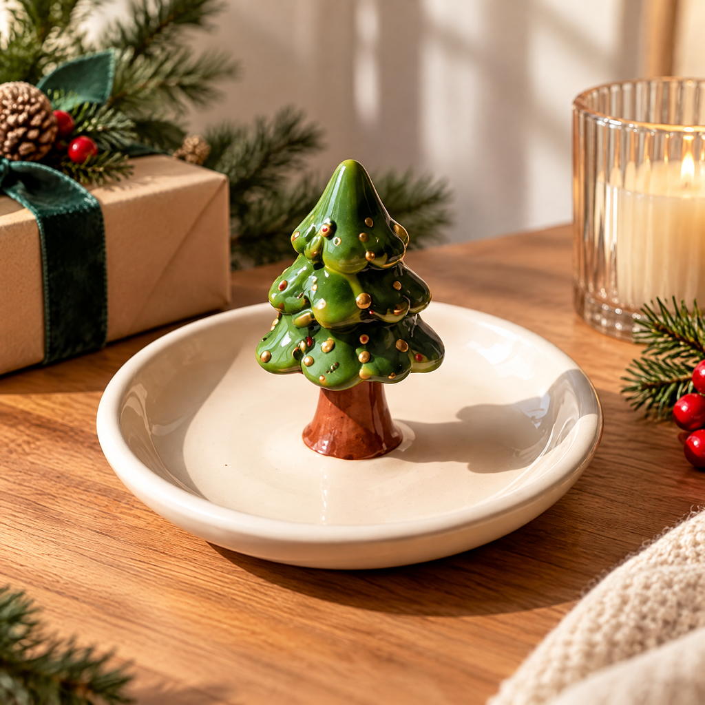 Christmas Tree Ceramic Ring Dish — view 3