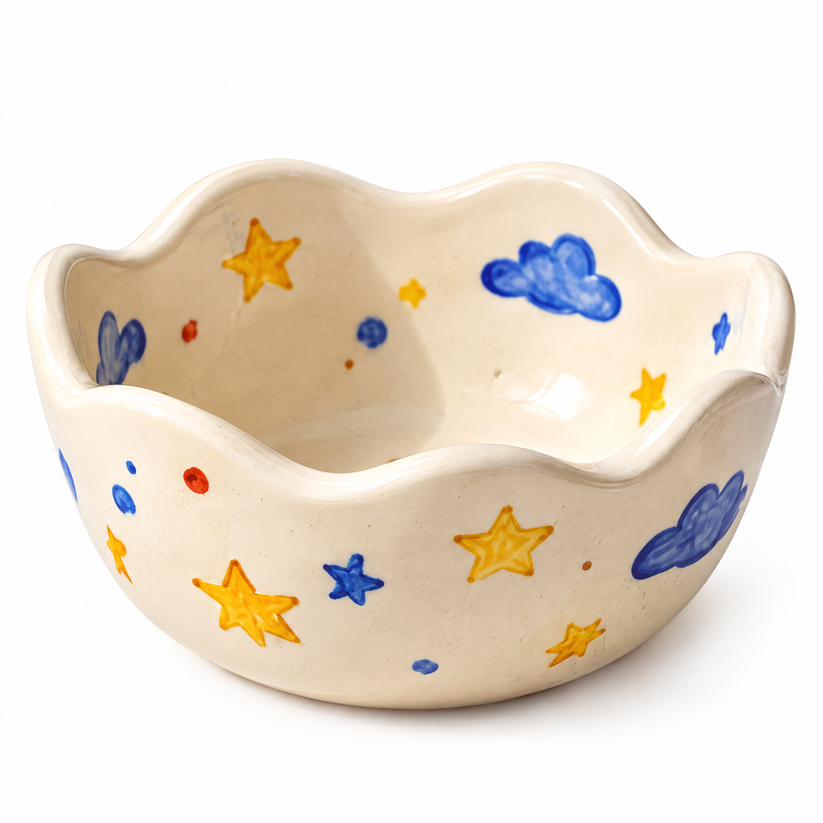 Starry Sky Scalloped Ceramic Bowl — view 4